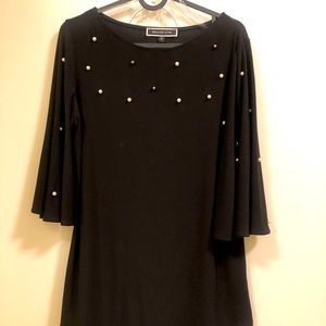 Melanie Lyne black pearl embellished blouse